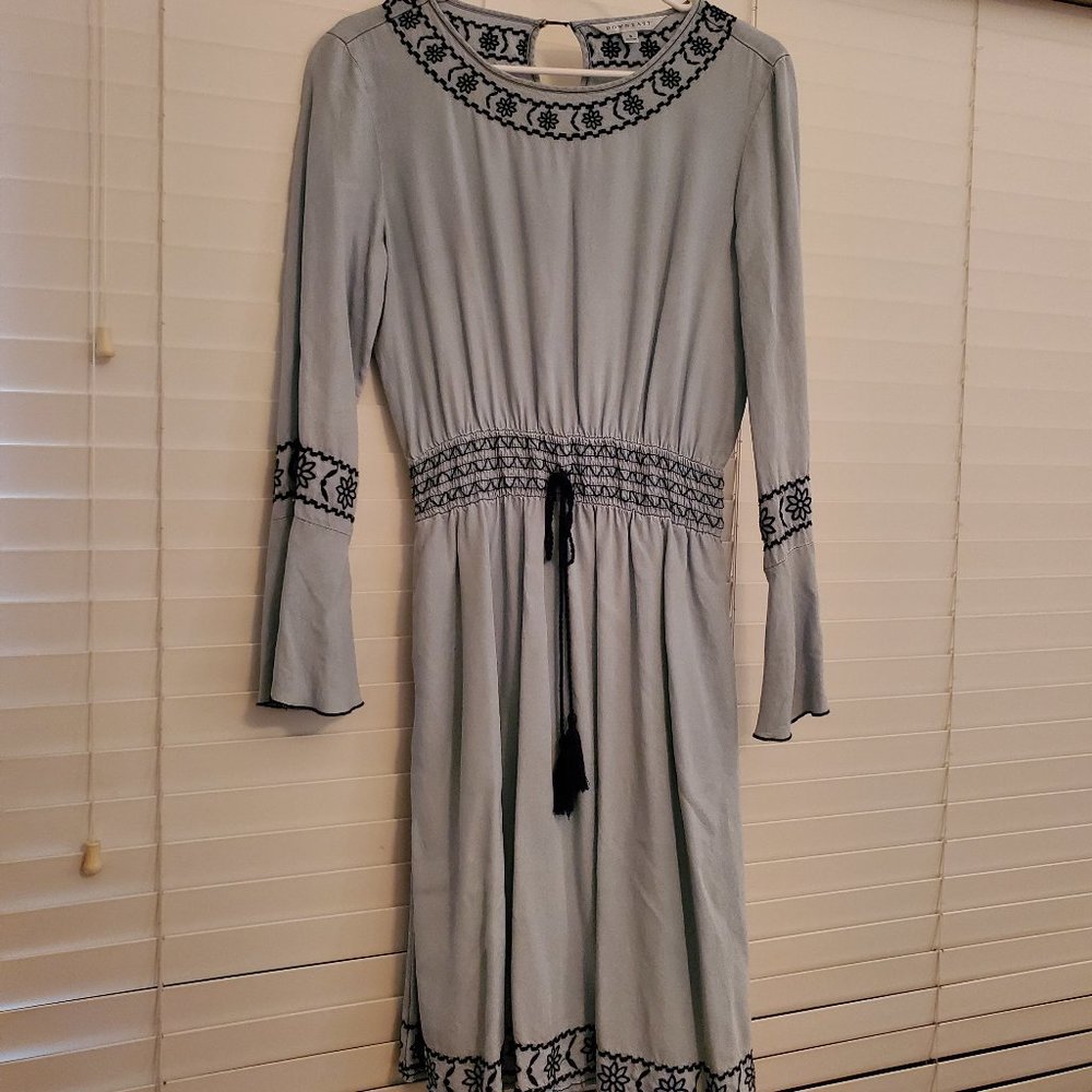 Blue Dress with Bell Sleeves